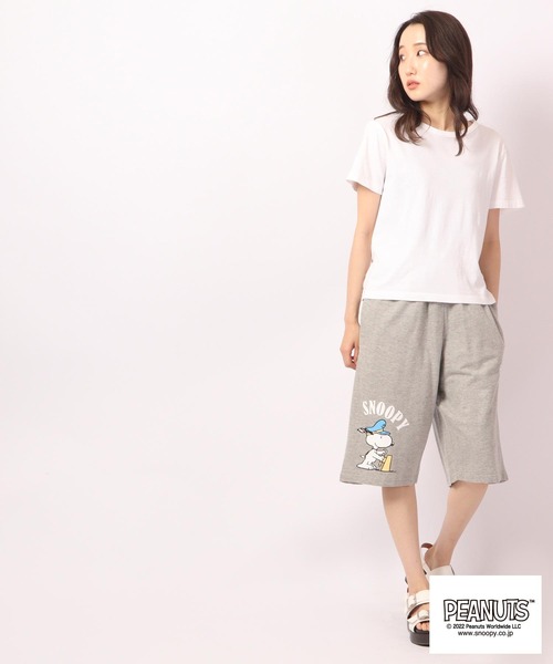 PEANUTS(ピーナッツ)の「PEANUTS スヌーピー 裏毛 スウェット ハーフパンツ(その他パンツ・メンズ・ネイビー/チャコール/杢グレー/スモークピンク/グレイッシュブルー/オートミール・M/L/LL)」の19枚目の写真