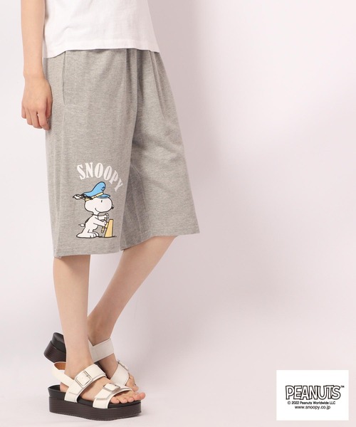 PEANUTS(ピーナッツ)の「PEANUTS スヌーピー 裏毛 スウェット ハーフパンツ(その他パンツ・メンズ・ネイビー/チャコール/杢グレー/スモークピンク/グレイッシュブルー/オートミール・M/L/LL)」の16枚目の写真