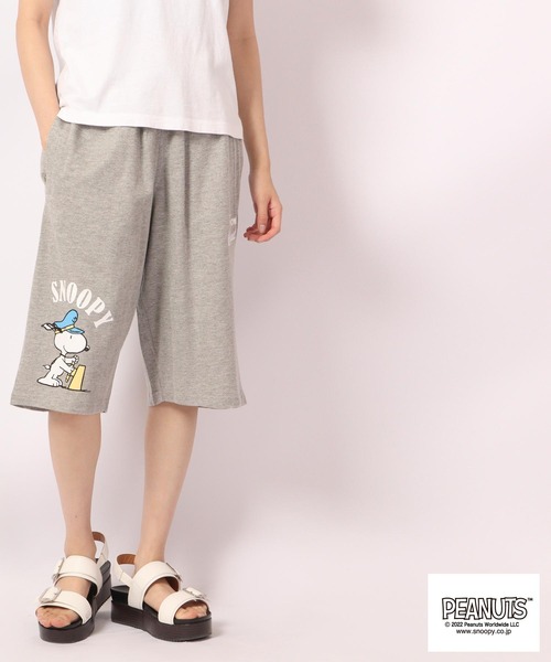 PEANUTS(ピーナッツ)の「PEANUTS スヌーピー 裏毛 スウェット ハーフパンツ(その他パンツ・メンズ・ネイビー/チャコール/杢グレー/スモークピンク/グレイッシュブルー/オートミール・M/L/LL)」の14枚目の写真