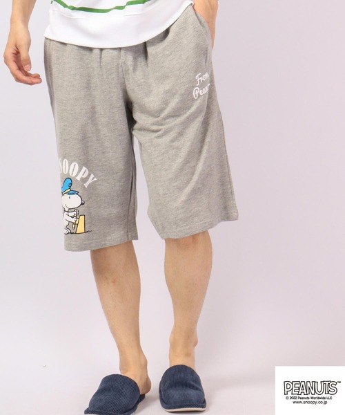 PEANUTS(ピーナッツ)の「PEANUTS スヌーピー 裏毛 スウェット ハーフパンツ(その他パンツ・メンズ・ネイビー/チャコール/杢グレー/スモークピンク/グレイッシュブルー/オートミール・M/L/LL)」の9枚目の写真