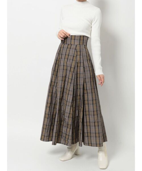 超美品】マダムパリス グレー系チェック キュロットスカート