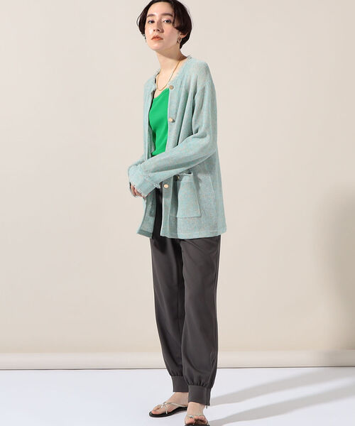 Rie Miller(リエミラー)の「ギマ加工フリンジニットジャケット(カーディガン/ボレロ・レディース・ベージュ系その他3/ブルー系その他3・38)」の4枚目の写真