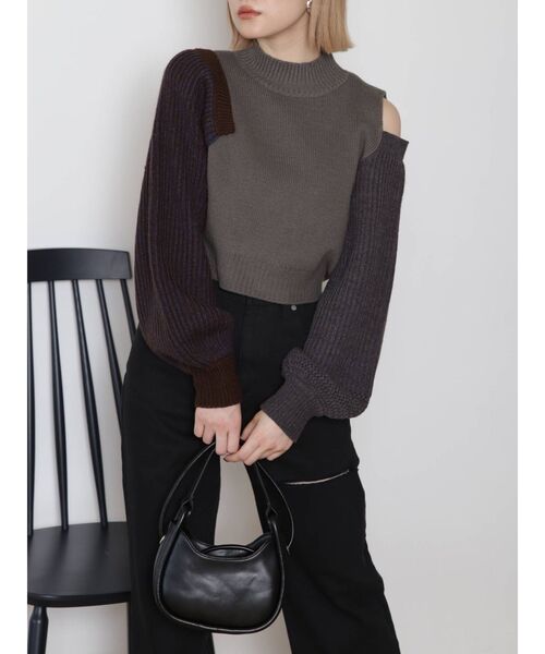 MURUA(ムルーア)の「チューブラウンドバッグ(ハンドバッグ・レディース・ブラック/グリーン・FREE)」の5枚目の写真