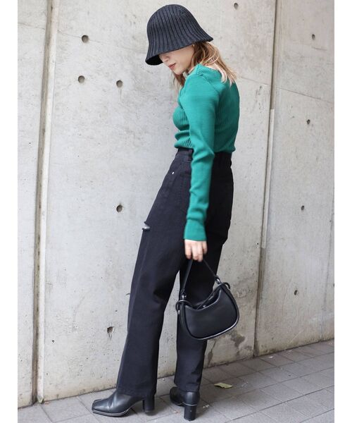 MURUA(ムルーア)の「チューブラウンドバッグ(ハンドバッグ・レディース・ブラック/グリーン・FREE)」の17枚目の写真