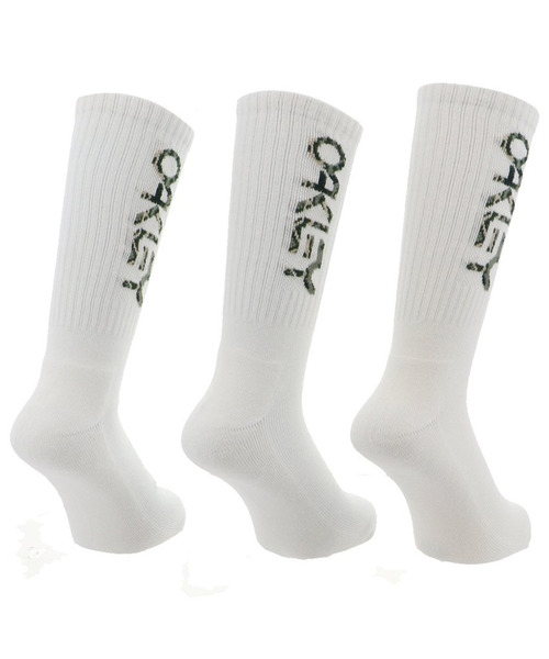 OAKLEY(オークリー)の「OAKLEY/オークリー ソックス B1Bロゴ 3足セット FOS900277(ソックス/靴下・メンズ・ホワイト×グリーン/ブラック×グリーン・M/L)」の10枚目の写真