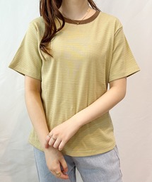 配色ボーダーリンガーTシャツ