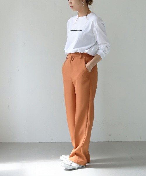 HER CLOSET(ハークローゼット)の「【HER CLOSET】WEB限定 オリジナルラインシンプルロゴロンT WEB LIMITED ORIGINAL LINE SIMPLE LOGO LONG TEE(Tシャツ/カットソー・レディース・ブラック/ホワイト・S/M/L)」の16枚目の写真