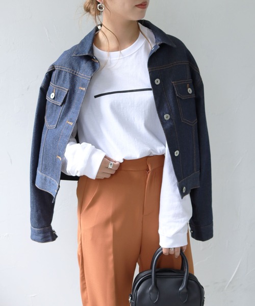 HER CLOSET(ハークローゼット)の「【HER CLOSET】WEB限定 オリジナルラインシンプルロゴロンT WEB LIMITED ORIGINAL LINE SIMPLE LOGO LONG TEE(Tシャツ/カットソー・レディース・ブラック/ホワイト・S/M/L)」の19枚目の写真