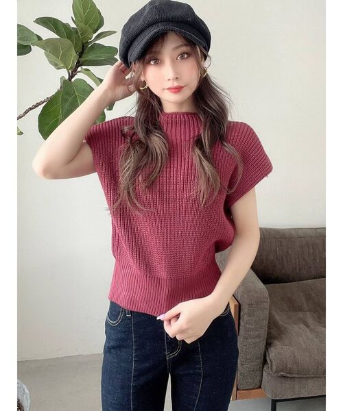 RESEXXY(リゼクシー)の「フレンチスリーブタートルニットトップス(ニット/セーター・レディース・ブラック/ピンク/アイボリー/マスタード・FREE)」の13枚目の写真