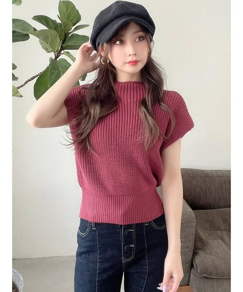 RESEXXY(リゼクシー)の「フレンチスリーブタートルニットトップス(ニット/セーター・レディース・ブラック/ピンク/アイボリー/マスタード・FREE)」の9枚目の写真