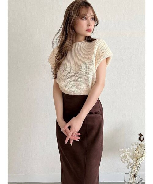 RESEXXY(リゼクシー)の「フレンチスリーブタートルニットトップス(ニット/セーター・レディース・ブラック/ピンク/アイボリー/マスタード・FREE)」の14枚目の写真