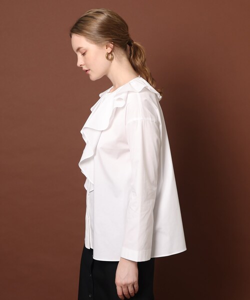 お値下げ！新品未使用✨【DRESSTERIOR】フリルブラウス 36 グリーン お値下げ！新品未使用✨【DRESSTERIOR】フリルブラウス 36 グリーン