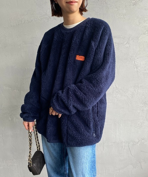 UNIVERSAL OVERALL（ユニバーサルオーバーオール）の「【FINEBOYS 2月号掲載】[UNIVERSAL OVERALL/ユニバーサルオーバーオール] 別注 クルーネックボアフリースプルオーバー（スウェット・レディース・ネイビー/アイボリー/グレイッシュベージュ・M/L/XL）」の16枚目の写真