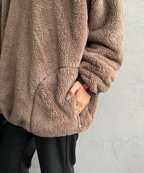 UNIVERSAL OVERALL（ユニバーサルオーバーオール）の「【FINEBOYS 2月号掲載】[UNIVERSAL OVERALL/ユニバーサルオーバーオール] 別注 クルーネックボアフリースプルオーバー（スウェット・レディース・ネイビー/アイボリー/グレイッシュベージュ・M/L/XL）」の15枚目の写真