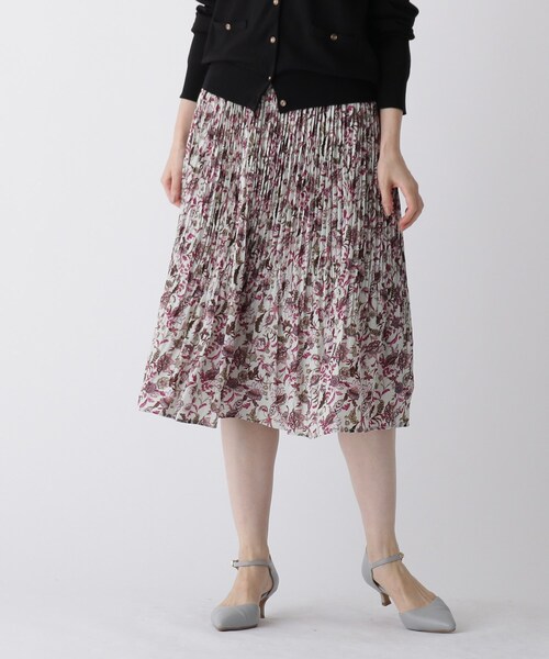 index（インデックス）の「◆ボタニカルフラワープリーツスカート【WEB限定サイズ】（スカート・レディース・ブラック系/ブルー系/ワイン系1・36/40/42/38）」の10枚目の写真