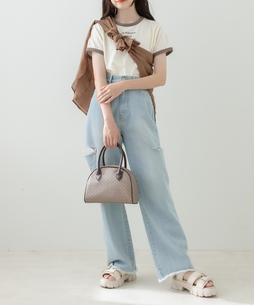 OLIVE des OLIVE（オリーブデオリーブ）の「ダメージデニムパンツ（デニムパンツ・レディース・サックスブルー/ワンウォッシュ・SMALL/MEDIUM）」の8枚目の写真