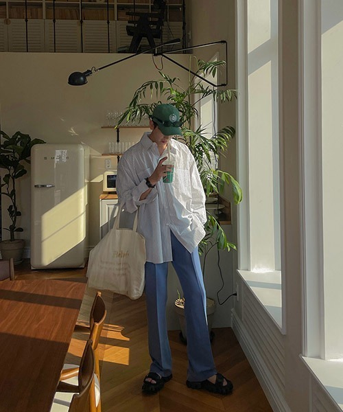 ASCLO（エジュクロ）の「ASCLO  Zigzag Bio Shirt (2color)（シャツ/ブラウス・メンズ・スカイブルー/ブラック・FREE）」の3枚目の写真