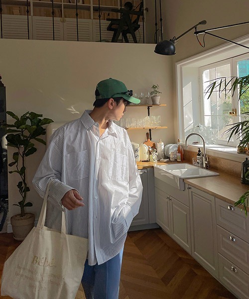 ASCLO（エジュクロ）の「ASCLO  Zigzag Bio Shirt (2color)（シャツ/ブラウス・メンズ・スカイブルー/ブラック・FREE）」の6枚目の写真