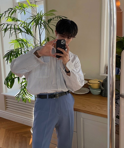 ASCLO（エジュクロ）の「ASCLO  Zigzag Bio Shirt (2color)（シャツ/ブラウス・メンズ・スカイブルー/ブラック・FREE）」の10枚目の写真