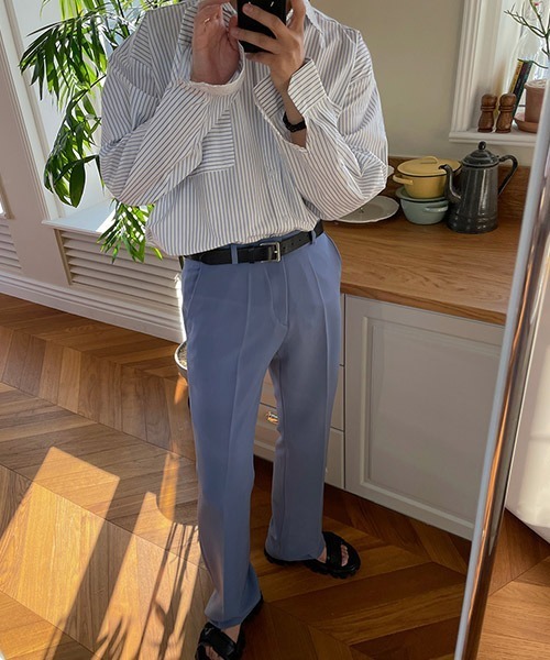 ASCLO（エジュクロ）の「ASCLO  Zigzag Bio Shirt (2color)（シャツ/ブラウス・メンズ・スカイブルー/ブラック・FREE）」の11枚目の写真