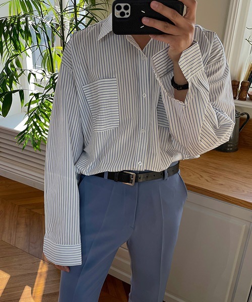 ASCLO（エジュクロ）の「ASCLO  Zigzag Bio Shirt (2color)（シャツ/ブラウス・メンズ・スカイブルー/ブラック・FREE）」の12枚目の写真