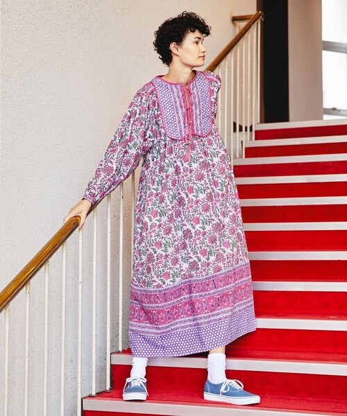 Freada インド木版ワンピース インド木版スモックワンピース｜フリークスストアの通販｜&mall