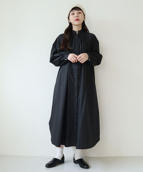 l'atelier du savon（アトリエドサボン）の「C/タイプライター　グラッドストーンカラー シャツワンピース（シャツワンピース・レディース・ホワイト/ブラック・FREE）」の3枚目の写真