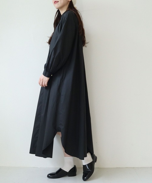 l'atelier du savon（アトリエドサボン）の「C/タイプライター　グラッドストーンカラー シャツワンピース（シャツワンピース・レディース・ホワイト/ブラック・FREE）」の6枚目の写真