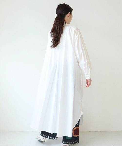 l'atelier du savon（アトリエドサボン）の「C/タイプライター　グラッドストーンカラー シャツワンピース（シャツワンピース・レディース・ホワイト/ブラック・FREE）」の13枚目の写真