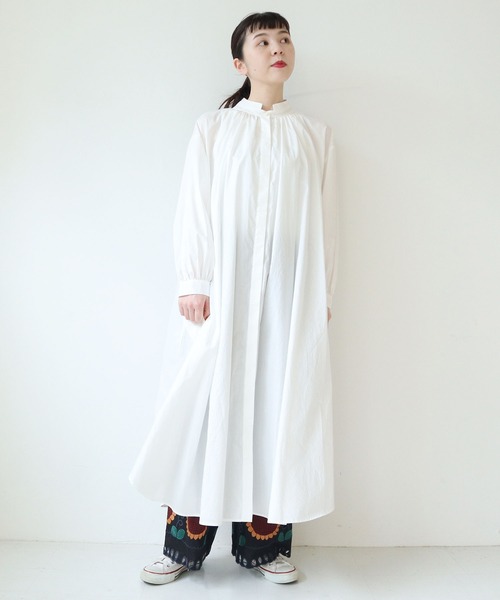 l'atelier du savon（アトリエドサボン）の「C/タイプライター　グラッドストーンカラー シャツワンピース（シャツワンピース・レディース・ホワイト/ブラック・FREE）」の15枚目の写真