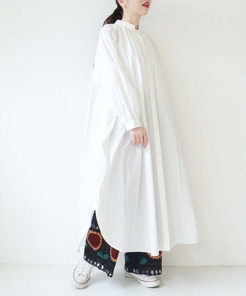 l'atelier du savon（アトリエドサボン）の「C/タイプライター　グラッドストーンカラー シャツワンピース（シャツワンピース・レディース・ホワイト/ブラック・FREE）」の10枚目の写真