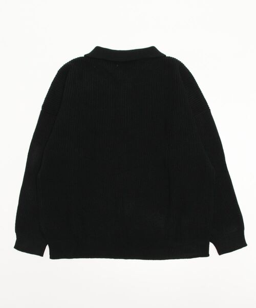 【Chikashitsu +】half zip high neck knit 黒 Chikashitsu +】half zip high neck knit（ニット/セーター