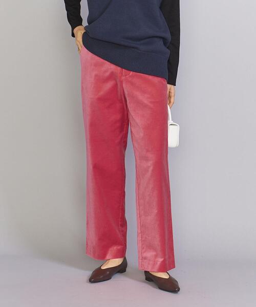 BEAUTY&YOUTH UNITED ARROWS（ビューティーアンドユースユナイテッドアローズ）の「コットンレーヨン ベロア ストレート パンツ（その他パンツ・レディース・オフホワイト/オリーブ/ピンク・S/M）」の3枚目の写真