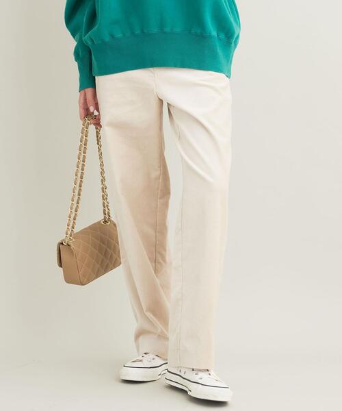 BEAUTY&YOUTH UNITED ARROWS（ビューティーアンドユースユナイテッドアローズ）の「コットンレーヨン ベロア ストレート パンツ（その他パンツ・レディース・オフホワイト/オリーブ/ピンク・S/M）」の6枚目の写真
