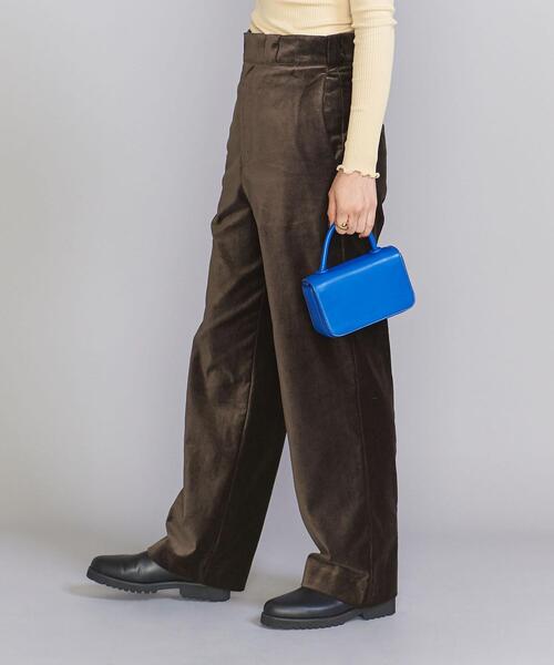 BEAUTY&YOUTH UNITED ARROWS（ビューティーアンドユースユナイテッドアローズ）の「コットンレーヨン ベロア ストレート パンツ（その他パンツ・レディース・オフホワイト/オリーブ/ピンク・S/M）」の4枚目の写真