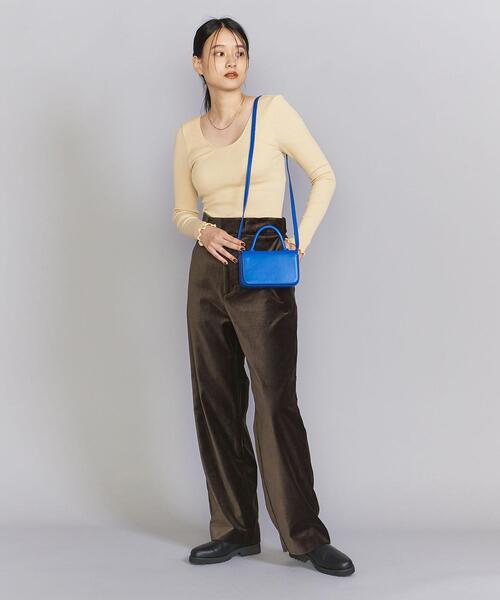 BEAUTY&YOUTH UNITED ARROWS（ビューティーアンドユースユナイテッドアローズ）の「コットンレーヨン ベロア ストレート パンツ（その他パンツ・レディース・オフホワイト/オリーブ/ピンク・S/M）」の8枚目の写真