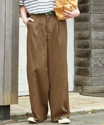 TRカルゼ ストレート 1タック センタープレス ワイドパンツ EMMA CLOTHES