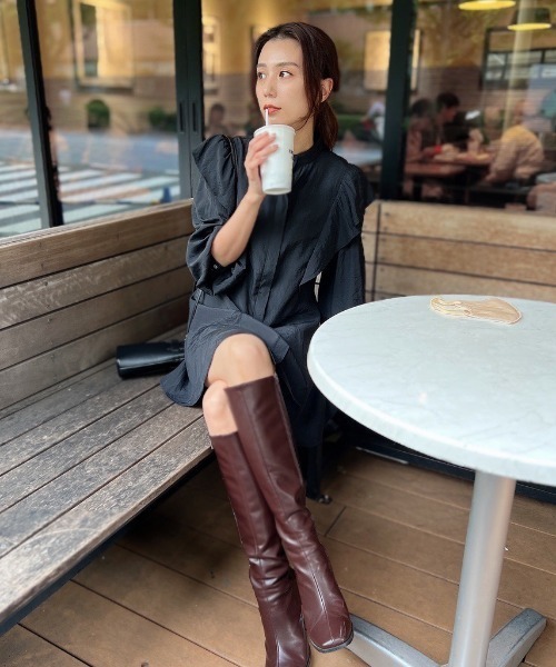 ACYM（アシーム）の「Frill shoulder mini ワンピース（ワンピース・レディース・ブラック/ピンク・FREE）」の11枚目の写真