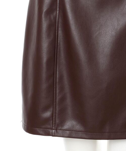 INGNI（イング）の「BACKレースUPフェイクレザーミニスカート（スカート・レディース・ブラウン/ブラック/アイボリー・FREE）」の9枚目の写真