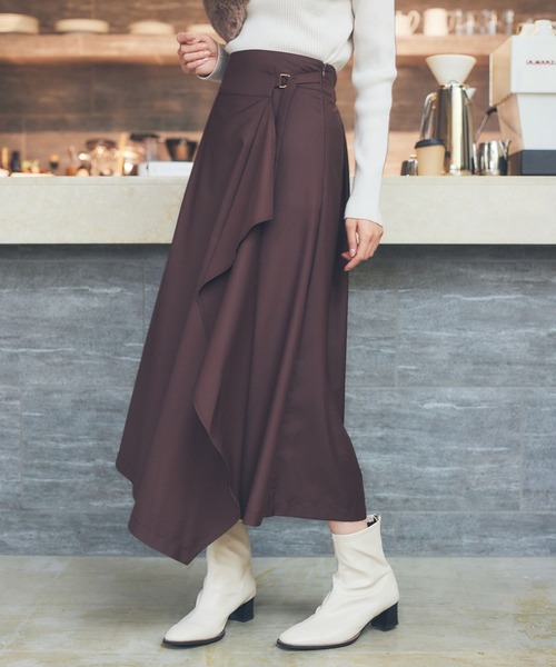 Andemiu（アンデミュウ）の「ドレープスカート166987（スカート・レディース・ベージュ/ブラウン/グレー・FREE）」の3枚目の写真