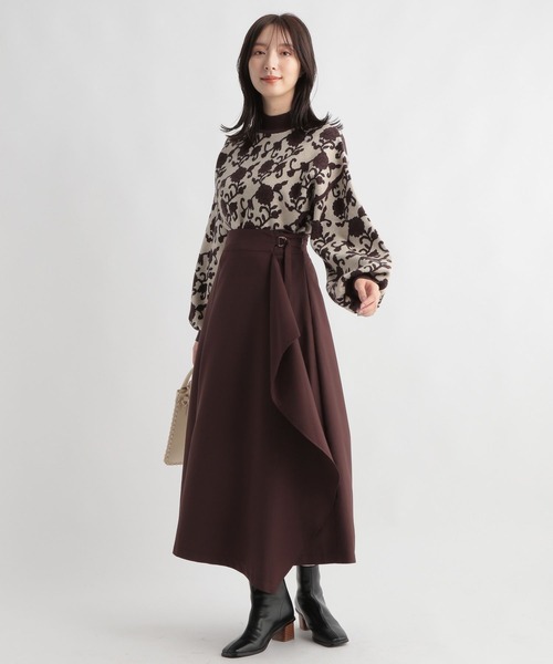 Andemiu（アンデミュウ）の「ドレープスカート166987（スカート・レディース・ベージュ/ブラウン/グレー・FREE）」の4枚目の写真