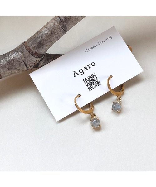 tone(トーン)の「【Agaro】No.231 天然石 一粒 シンプル サージカルステンレス(MA)(ピアス(両耳用)・レディース・グレー/クリア/ピンク/レッド/パープル/イエロー/グリーン/ブルー/オレンジ/その他1/ブラック/その他2/ピンク系1・FREE)」の3枚目の写真