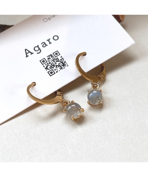 ♥️天然石ピアス♥️No.84★730円★❣️高品質❣️ゴールデンマイカ(大) 天然石ピアス / ゴールド | kapuwa