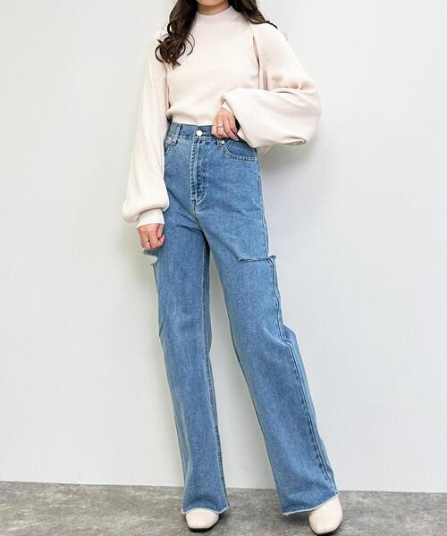 INGNI（イング）の「サイドスリットデニムパンツ／A（デニムパンツ・レディース・ブラック/ブルー系その他・FREE）」の13枚目の写真