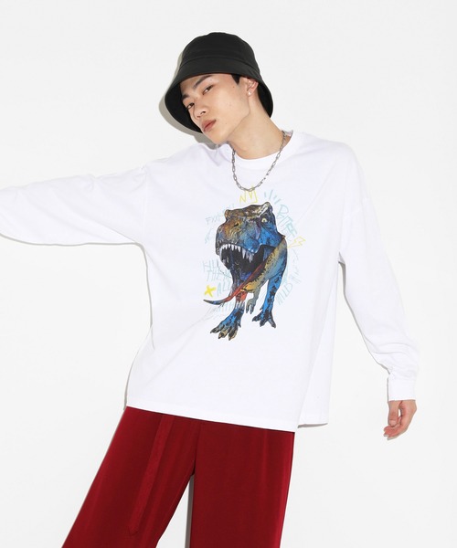 LEGENDA(レジェンダ)の「レジェンダ T-REX 2022 ロングスリーブTシャツ / LEGENDA T-REX 2022 Long-Sleeve T-Shirt(Tシャツ/カットソー・メンズ・ホワイト/ブラック・FREE)」の1枚目の写真