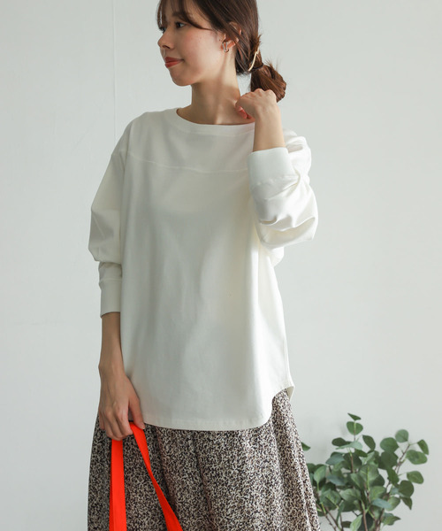 URBAN RESEARCH DOORS(アーバンリサーチドアーズ)の「USAコットンフットボールTシャツ(Tシャツ/カットソー・レディース・オフホワイト/モカ/レッド・MEDIUM)」の5枚目の写真