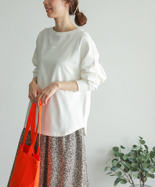 URBAN RESEARCH DOORS(アーバンリサーチドアーズ)の「USAコットンフットボールTシャツ(Tシャツ/カットソー・レディース・オフホワイト/モカ/レッド・MEDIUM)」の7枚目の写真