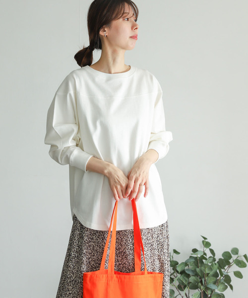 URBAN RESEARCH DOORS(アーバンリサーチドアーズ)の「USAコットンフットボールTシャツ(Tシャツ/カットソー・レディース・オフホワイト/モカ/レッド・MEDIUM)」の9枚目の写真