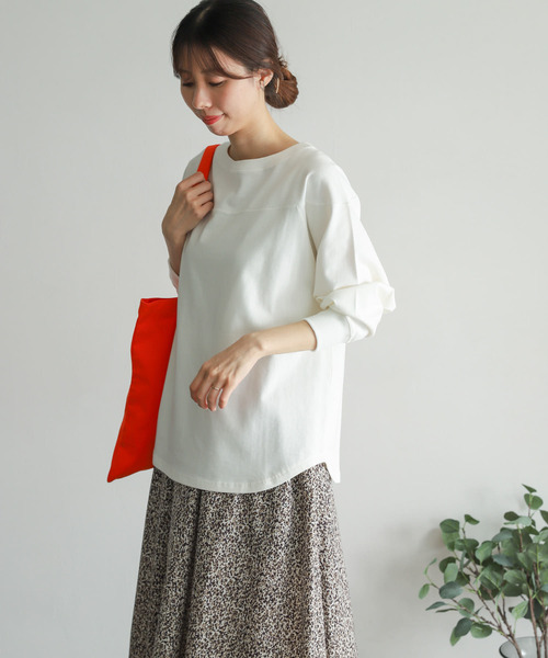 URBAN RESEARCH DOORS(アーバンリサーチドアーズ)の「USAコットンフットボールTシャツ(Tシャツ/カットソー・レディース・オフホワイト/モカ/レッド・MEDIUM)」の12枚目の写真