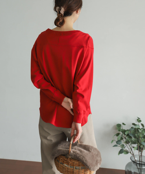 URBAN RESEARCH DOORS(アーバンリサーチドアーズ)の「USAコットンフットボールTシャツ(Tシャツ/カットソー・レディース・オフホワイト/モカ/レッド・MEDIUM)」の18枚目の写真